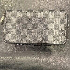 Fashion LV Checkered Double Zip Wallet